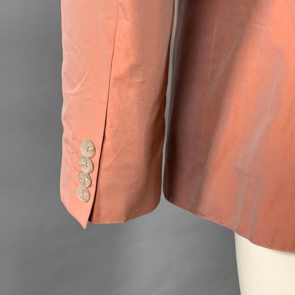 CALVIN KLEIN COLLECTION Size 41 Mauve Iridescent Cotton Sport Coat - Picture 4 of 5